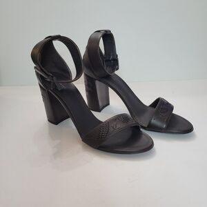 Bottega Veneta leather sandal pump block heel NIB 9.5 brown